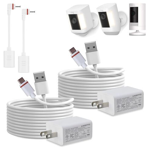 10Ft USB-C Power Cord with Adapter Compatible with Ring Pan-Tilt Mount/Stick Up Cam Battery Pro/3rd Gen/2nd Gen/Plug-in, Spotlight Cam Battery Plus,White in Saudi Arabia