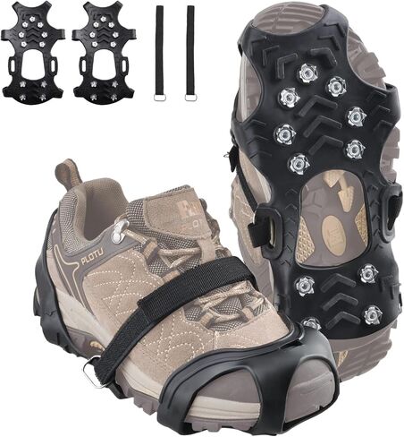 JEELAD Crampons for Shoes 11 Spikes 24 Spikes Ice Cleats for Shoes and Boots Anti Slip Stainless Steel Traction Ice Spikes for Men Women Hiking Fishing Walking Climbing Jogging in Saudi Arabia