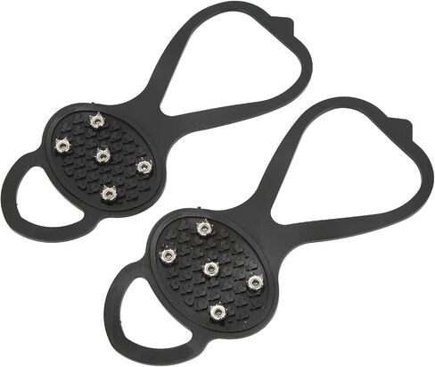 5 Teeth Crampons for Enhanced Grip | Heavy-duty rubber, stainless steel nails, for ice fishing, hiking, compatible with boots in Saudi Arabia