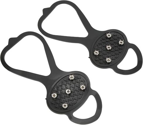 5 Teeth Crampons for Enhanced Grip | Heavy-duty rubber, stainless steel nails, for ice fishing, hiking, compatible with boots in Saudi Arabia