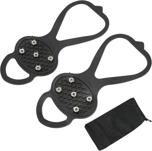 5 Teeth Crampons for Enhanced Grip | Heavy-duty rubber, stainless steel nails, for ice fishing, hiking, compatible with boots in Saudi Arabia
