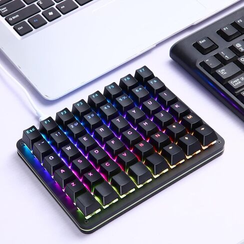 Koolertron One Handed Mechanical Gaming Keyboard, 48-Key Fully Programmable Mini Keypad, Mini USB Macro Keyboard with RGB LED Backlit, for Windows PC Gamer in Saudi Arabia