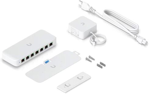 USW‑Ultra‑60W 8‑Port Gigabit PoE Switch, 60W Power Budget | Bundled with QALYNX 3ft Slim Cat6A Patch Cable (28 AWG) in Saudi Arabia