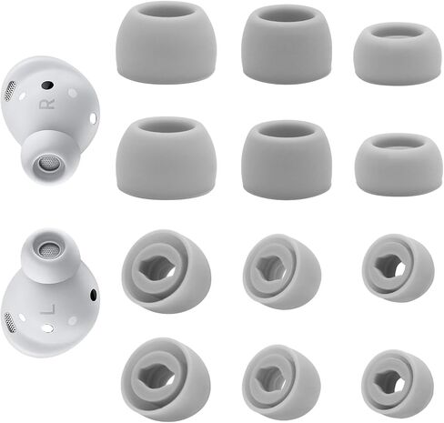6 Pairs Replacement Eartips for Samsung Galaxy Buds Pro Headphones, Silicone Tips Earbuds Eartips Set, L/M/S Earplug Replacement Accessories (Black, Without Pen) in Saudi Arabia