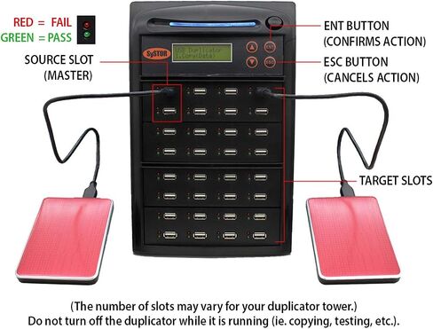 Systor 1 to 7 USB Duplicator & Sanitizer for USB-Powered Portable External HDD Hard Drives & Flash Memory Thumb Drives - SYS07EXH in Kuwait