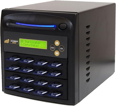 قرص Acumen 1:15 SD 3.0 Elite الناسخ وممحاة DOD - 6 جيجابايت/الدقيقة AD15-SDC100 | جهاز استنساخ بطاقات الذاكرة لمحرك الأقراص المحمول الرقمي الآمن المستقل وMicroSD TF SDHC SDXC - مطهر وسرعة النسخ بسرعة 100 ميجابايت/ثانية in Kuwait