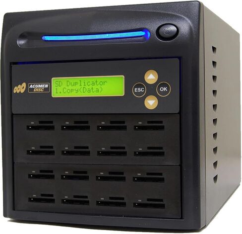 قرص Acumen 1:15 SD 3.0 Elite الناسخ وممحاة DOD - 6 جيجابايت/الدقيقة AD15-SDC100 | جهاز استنساخ بطاقات الذاكرة لمحرك الأقراص المحمول الرقمي الآمن المستقل وMicroSD TF SDHC SDXC - مطهر وسرعة النسخ بسرعة 100 ميجابايت/ثانية in Kuwait