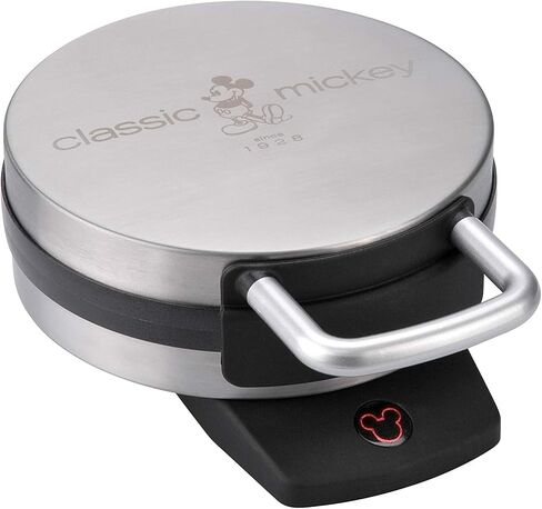 Disney DCM-1 Classic Mickey Waffle Maker, Brushed Stainless Steel | Nonstick Mickey Mouse Waffle Iron for Fun Disney Breakfasts at Home, Easy to Use with Non-Skid Feet in Saudi Arabia