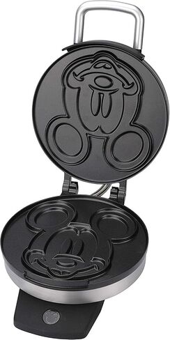Disney DCM-1 Classic Mickey Waffle Maker, Brushed Stainless Steel | Nonstick Mickey Mouse Waffle Iron for Fun Disney Breakfasts at Home, Easy to Use with Non-Skid Feet in Saudi Arabia