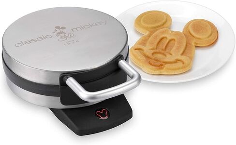 Disney DCM-1 Classic Mickey Waffle Maker, Brushed Stainless Steel | Nonstick Mickey Mouse Waffle Iron for Fun Disney Breakfasts at Home, Easy to Use with Non-Skid Feet in Saudi Arabia