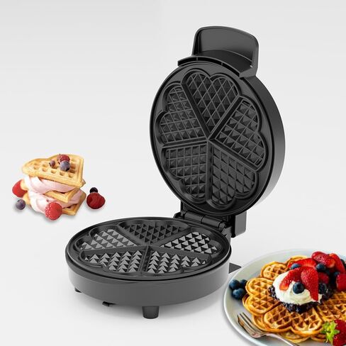 KEINVE Heart Waffle Maker, 750W Nonstick Double-side Heating Mini Heart Waffle Maker, Easy to Clean, Home Baking Machine | Fast Heating, Nonstick Coating, Indicator Lights, Easy to Clean, Home Baking Machine in Saudi Arabia
