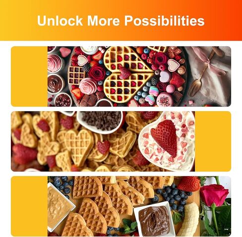 KEINVE Heart Waffle Maker, 750W Nonstick Double-side Heating Mini Heart Waffle Maker, Easy to Clean, Home Baking Machine | Fast Heating, Nonstick Coating, Indicator Lights, Easy to Clean, Home Baking Machine in Saudi Arabia
