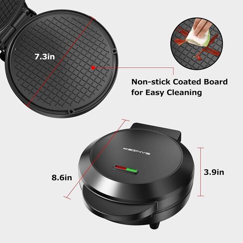 KEINVE Waffle Cone Maker, 750W Thin Waffle Maker (Ice Cream Cone) with Shaper Roller, 7.08" Nonstick Plate in Saudi Arabia