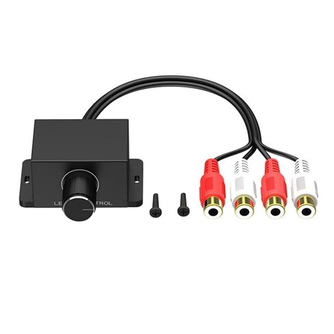 Car Audio Volume Controller with RCA Inputs/Outputs, Adjustable Gain Knob, Dash-Mounted, Compatible with Most Vehicles(Black) in Saudi Arabia