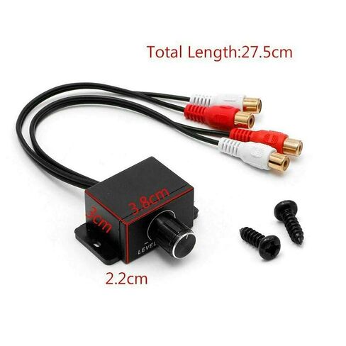 Car Audio Volume Controller with RCA Inputs/Outputs, Adjustable Gain Knob, Dash-Mounted, Compatible with Most Vehicles(Black) in Saudi Arabia