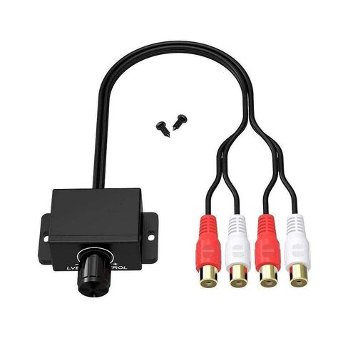 Car Audio Volume Controller with RCA Inputs/Outputs, Adjustable Gain Knob, Dash-Mounted, Compatible with Most Vehicles(Black) in Saudi Arabia