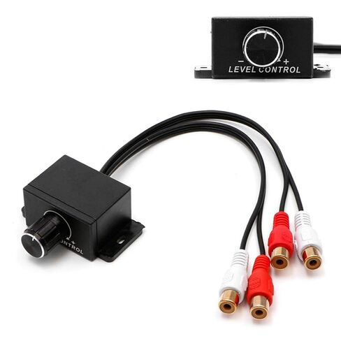 Car Audio Volume Controller with RCA Inputs/Outputs, Adjustable Gain Knob, Dash-Mounted, Compatible with Most Vehicles(Black) in Saudi Arabia