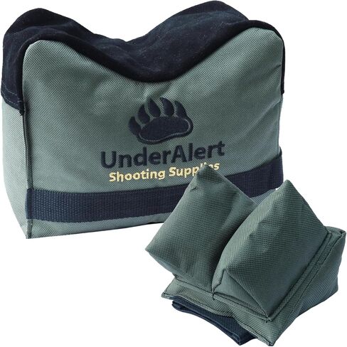 Shooting Range Bags for Rifles, Unfilled Front & Rear Set with Rear Squeeze Bag for Bench Rest Sight-in with Reinforced Stitching, Leather-Topped Non-Marring Contact, Fill with Sand, Beans, Unfilled in Saudi Arabia