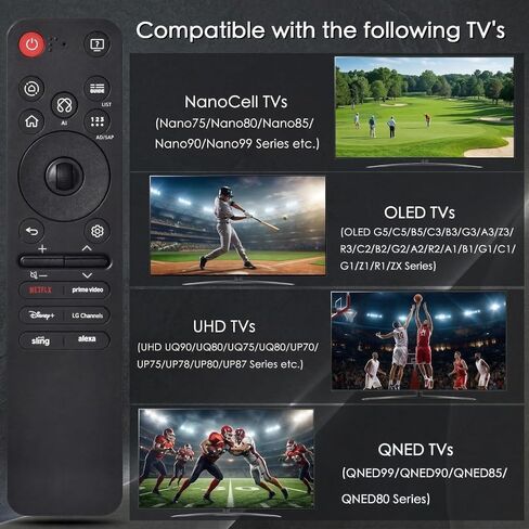 Magic Remote for LG Smart TV,for All 2019 to 2025 TVs,Universal Replacement AI Voice and Pointer Control,2-Year-Warranty in Kuwait