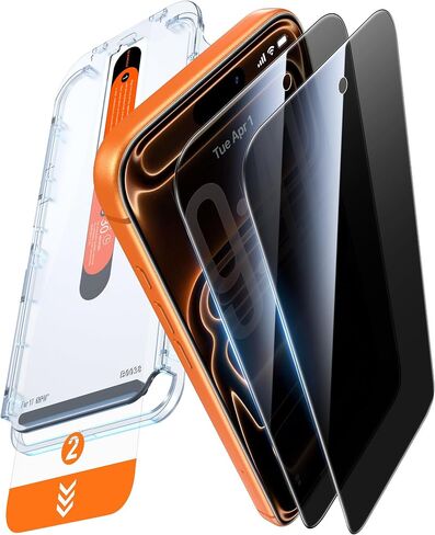 DIMONCOAT Top 9H++ Glass 2 Pack for iPhone 17 Pro Max Screen Protector | 13FT Drop Tested, Stronger Edge Protection, Military-Grade Armor, Case Friendly, Easy Installation, Bubble-Free, Anti-Scratch in Saudi Arabia