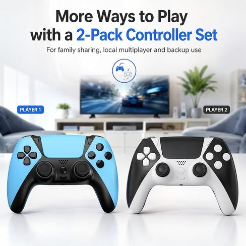 2 Pack for PS4 Controller with No Drift ALPS Stick Back Paddles Macro Turbo | Pro Level Control for for PlayStation 4/Pro/Slim/PC/Steam,Wireless for DualShock,1200mAh Battery,Type-C Charging,Play Better in Saudi Arabia