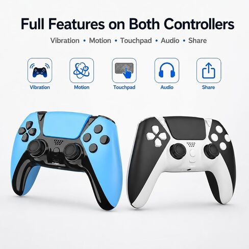2 Pack for PS4 Controller with No Drift ALPS Stick Back Paddles Macro Turbo | Pro Level Control for for PlayStation 4/Pro/Slim/PC/Steam,Wireless for DualShock,1200mAh Battery,Type-C Charging,Play Better in Saudi Arabia