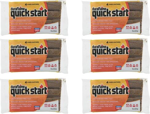 Duraflame Quick Start Firelighters – Easy, Fast-Starting Fire Starters Made with Wax & Recycled Biomass Fibers for Fireplaces, Fire Pits, Wood Stoves & Campfires (6 Pack) in Saudi Arabia
