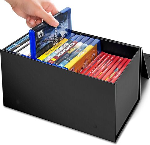 Blu Ray Video Holder, Video Game Storage Box Store 20 Cases, DVD and Blu Ray Case Media Storage Organizer in Saudi Arabia