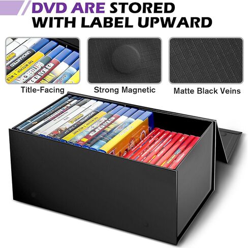 Blu Ray Video Holder, Video Game Storage Box Store 20 Cases, DVD and Blu Ray Case Media Storage Organizer in Saudi Arabia