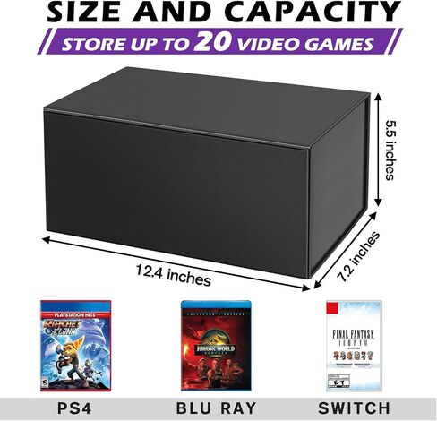 Blu Ray Video Holder, Video Game Storage Box Store 20 Cases, DVD and Blu Ray Case Media Storage Organizer in Saudi Arabia