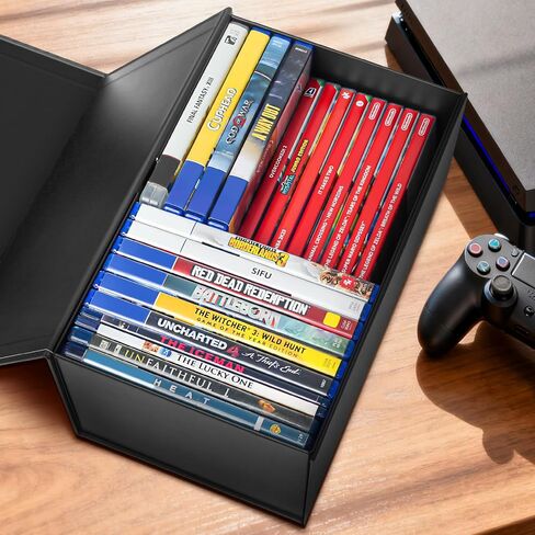 Blu Ray Video Holder, Video Game Storage Box Store 20 Cases, DVD and Blu Ray Case Media Storage Organizer in Saudi Arabia
