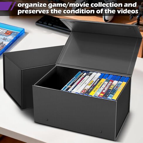 Blu Ray Video Holder, Video Game Storage Box Store 20 Cases, DVD and Blu Ray Case Media Storage Organizer in Saudi Arabia