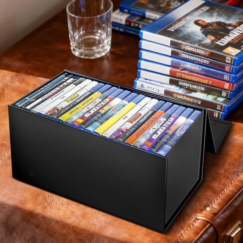 Blu Ray Video Holder, Video Game Storage Box Store 20 Cases, DVD and Blu Ray Case Media Storage Organizer in Saudi Arabia