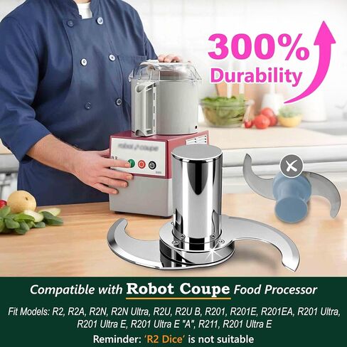 27055 Leakproof Blade for Robot Coupe R2 R2A R2N R2B R2U R201 R211 Series | 304 Stainless Steel Shell, Resists Cracking/ Chipping/ Flaking, Easy Cleanup, Modular Design for Saving Money, Durable in Saudi Arabia