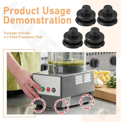 4 Pack 39928 Food Processor Feet for Robot-Coupe R100, R101, R101 Plus CB, R101B, R301U, R401A, R402 V. A, R402A, R2 Ultra Dice, R2N Ultra, R301 ULTRA, R301 Ultra Dice in Saudi Arabia
