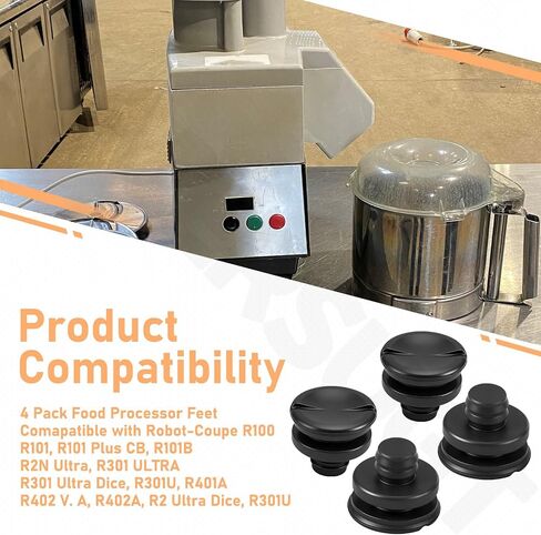 4 Pack 39928 Food Processor Feet for Robot-Coupe R100, R101, R101 Plus CB, R101B, R301U, R401A, R402 V. A, R402A, R2 Ultra Dice, R2N Ultra, R301 ULTRA, R301 Ultra Dice in Saudi Arabia
