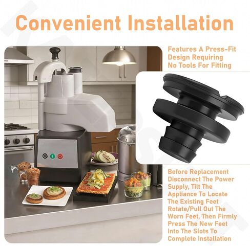 4 Pack 39928 Food Processor Feet for Robot-Coupe R100, R101, R101 Plus CB, R101B, R301U, R401A, R402 V. A, R402A, R2 Ultra Dice, R2N Ultra, R301 ULTRA, R301 Ultra Dice in Saudi Arabia