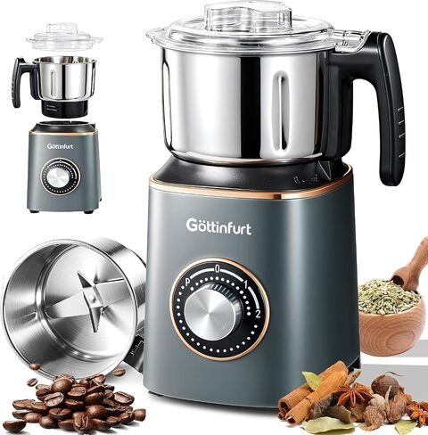 800g Grain Mill Grinder Powerful Electric Stainless Steel Spice Herb Grinder Machine with Detachable Bowl for Wheat, Nuts, Pepper and Coffee Beans in Kuwait