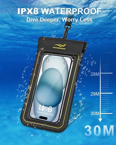 2-in-1 Waterproof Phone Pouch & Phone Armband Floating, Underwater Water Proof Phone Case with Detachable Strap, Waterproof Bags Up to 6.9", Beach Vacation Water Park Essentials in Saudi Arabia