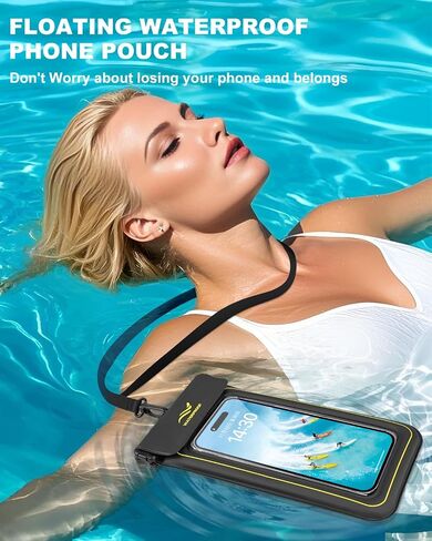 2-in-1 Waterproof Phone Pouch & Phone Armband Floating, Underwater Water Proof Phone Case with Detachable Strap, Waterproof Bags Up to 6.9", Beach Vacation Water Park Essentials in Saudi Arabia