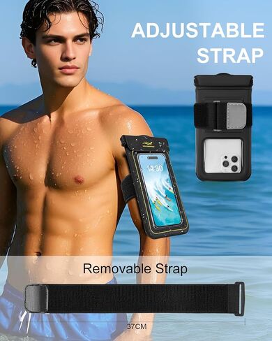 2-in-1 Waterproof Phone Pouch & Phone Armband Floating, Underwater Water Proof Phone Case with Detachable Strap, Waterproof Bags Up to 6.9", Beach Vacation Water Park Essentials in Saudi Arabia