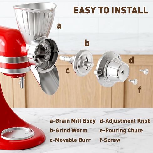 COFUN Grain Mill Attachment for Kitchen Aid Mixer | 9 Adjustable Levels All Metal Flour Mill, Fit for Wheat, Corn, Oats, Buckwheat, Millet, Coffee Beans & Dry Low-Oil Grains in Saudi Arabia