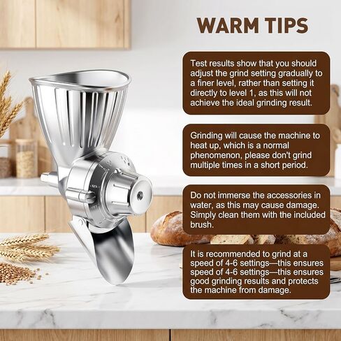 COFUN Grain Mill Attachment for Kitchen Aid Mixer | 9 Adjustable Levels All Metal Flour Mill, Fit for Wheat, Corn, Oats, Buckwheat, Millet, Coffee Beans & Dry Low-Oil Grains in Saudi Arabia