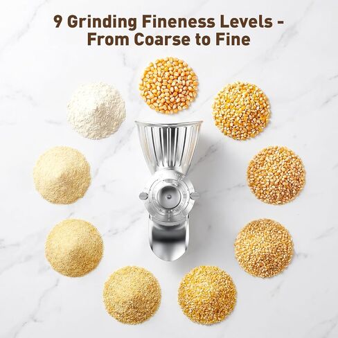 COFUN Grain Mill Attachment for Kitchen Aid Mixer | 9 Adjustable Levels All Metal Flour Mill, Fit for Wheat, Corn, Oats, Buckwheat, Millet, Coffee Beans & Dry Low-Oil Grains in Saudi Arabia