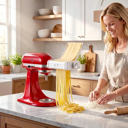 GVODE 3-in-1 Pasta Attachment for KitchenAid Stand Mixer, Pasta Maker | Includes Spaghetti Cutter, Pasta Roller and Fettuccine Cutter, Noodle Maker, Fits All KitchenAid Stand Mixer in Saudi Arabia