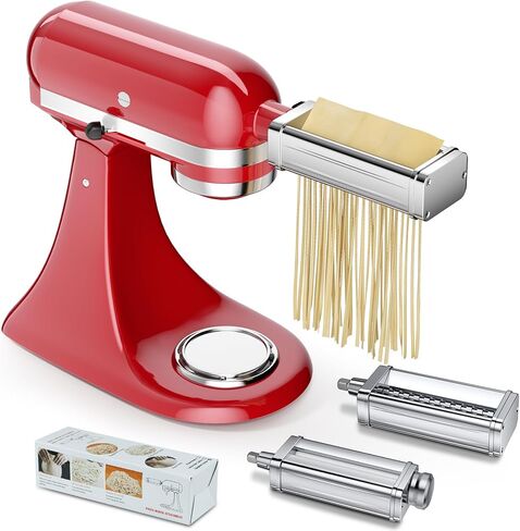 Pasta Maker Attachments Set for all KitchenAid Stand Mixer | Including Pasta Sheet Roller, Spaghetti Cutter, Fettuccine Cutter, KSMPRA 3-Piece Pasta Set in Kuwait