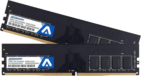 Acclamator DDR4 RAM 32GB (2x16GB) 3200MHz PC4-25600 XMP CL18 1.35V 288-pin وحدة ذاكرة الكمبيوتر المكتبي مع مبدد حرارة أبيض مناسب للألعاب والعمل المكتبي in Kuwait