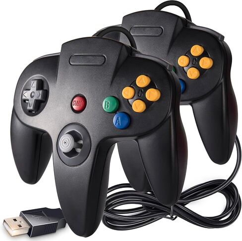 KIWITATA 2 Pack Classic N64 USB Controller, Retro N64 USB Wired Game Pad Joystick Controller for Windows PC/Mac Laptop Computer RetroPie Gray in Saudi Arabia