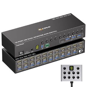 8 Port DisplayPort KVM Switch 4K@60Hz EDID Simulation, USB 3.0 DP KVM Switch for 8 Computers Share 1 Monitor and 4 USB Devices, Audio RS232,Wired Remote, 12V Power Supply & 8 USB Cables Included in Saudi Arabia