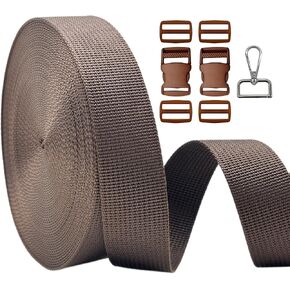 1" x12YD Heavy Duty Nylon Webbing Strap DIY Kit | Rustproof buckles, snap hooks & tri-glide slides. Ideal for DIY pet leashes, backpack straps & outdoor gear repair in Saudi Arabia